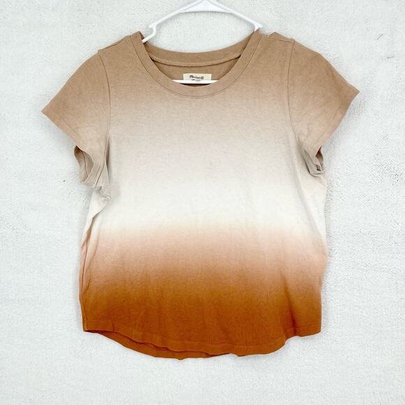 Madewell Women’s Dip-Dye (Re)sourced Cotton Ombre Short Sleeve Swoop Tee Small - Picture 2 of 6
